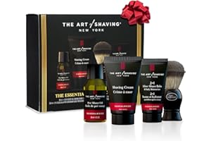 The Art of Shaving Sandalwood 4-in-1 Trial Kit – Pre-Shave Oil, Shaving Cream, Shaving Brush & After-Shave Balm – Protects Against Irritation and Razor Burn – Hydrates and Nourishes Dry Skin
