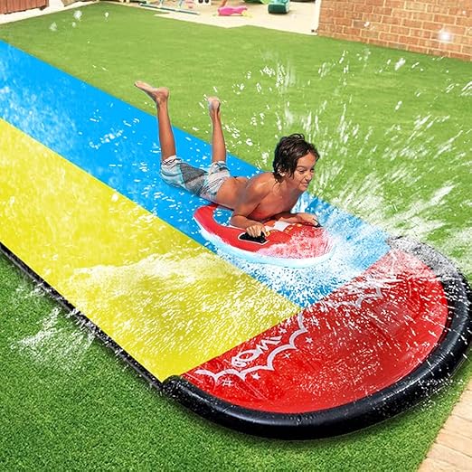 HAIYANLE Toboganes de agua para césped para niños y adultos, carriles