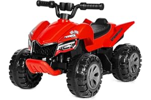 TEOAYEAH 25W Toddlers ATV, Wireless Music, 6V Battery Powered Electric ATV, Rear Motor Ride on Toys, DIY Sticker, Push Button Drive System