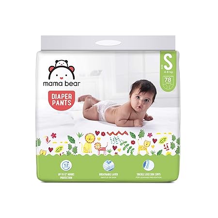 Amazon Brand - Mama Bear Baby Diaper Pants, Small (S) - 78 Count