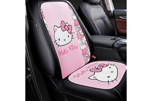 BKDRL Car Seat Protector Kitty Accessories, 1Set Cute Backrest and Seat Pad for Car Seat Driver, Car Seat Cooling Pad, Non-Slip Seat Cushions for Office Chair (Pink)