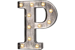 GLINTEE Led Letters light Light Up Marquee Signs Party Bar Letters with Lights Decorations for The Home - P