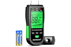 RDINSCOS Moisture Meters Digital Wood Moisture Tester Water Leak Detector for Wall,Lumber, building,Firewood,Humidity Tester
