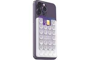 StickyGrippy Suction Phone Card Holder Mount, Phone Wallet, Silicon Adhesive Phone Accessory for iPhone and Android, Hands-Free Mirror Shower Phone Holder, TikTok Videos and Selfies (Translucent) SG2