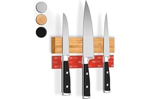 CUCINO Magnetic Knife Holder for Wall 10" No Drilling incl. Self Adhesive Tape - Extra Strong Knife Holder - Awarded Knife Ma