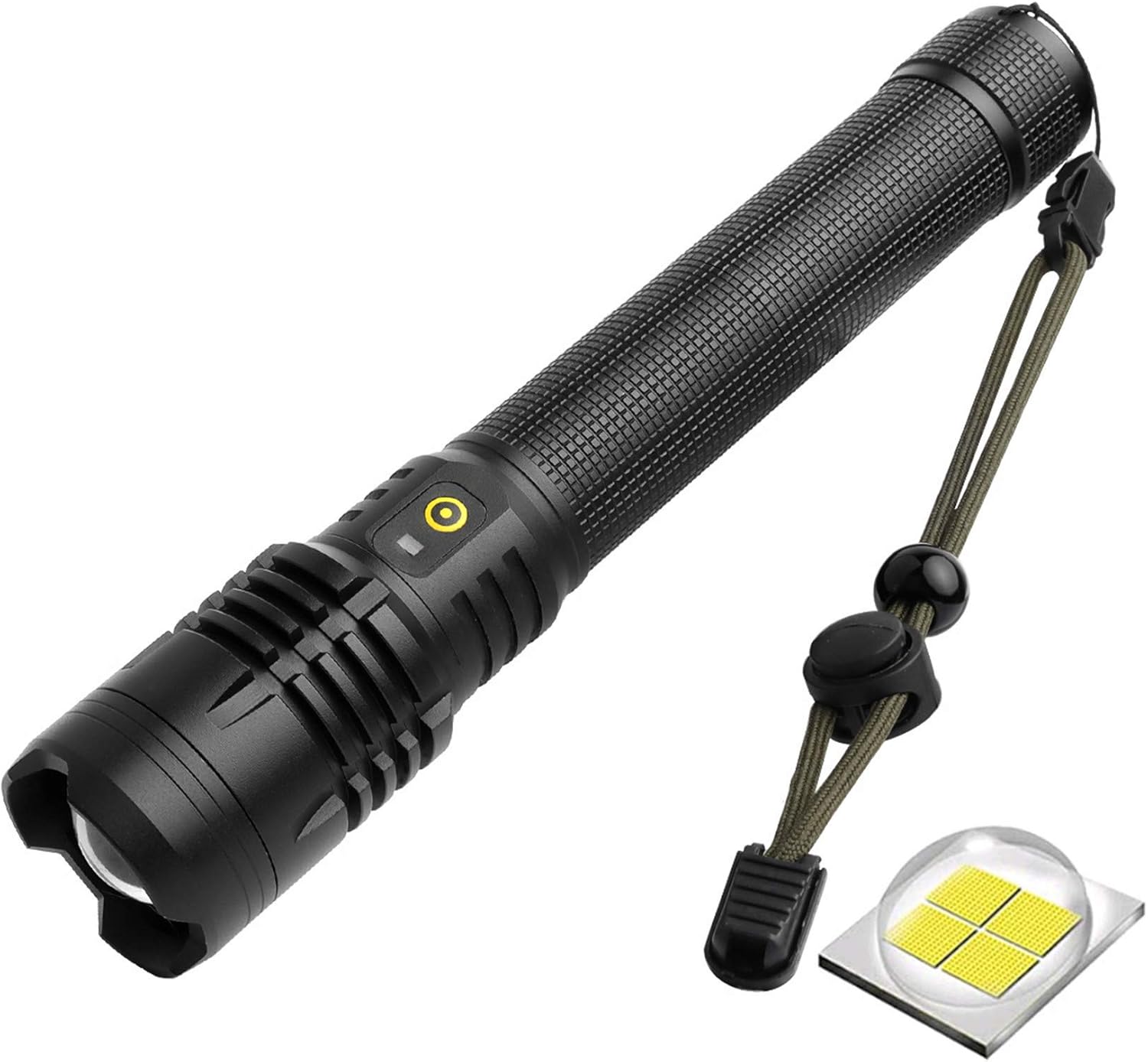 LED Tactical Flashlight, Tactical Torch Rechargeable 60000 Lumens, Adjustable Focus Handheld Waterproof Rechargeable Torch, Super Bright Portable Outdoor Torch Light: Sports & Outdoors