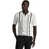 Perry Ellis Mens Cotton Modal Stripe Short Sleeve Polo Sweater