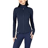 90 Degree By Reflex Women's Lightweight, Full Zip Running Track Jacket - Dark Navy Fleece Lined - XL