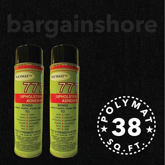 Aazon.co: Polyat 10 FT 3.75 FT Black + 1 CAN 777 Spray Glue Non