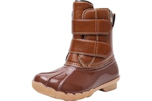 Ahannie Kids Boys Girls Winter Duck Boot, Youth Outdoor Two Tone Fashion Waterproof Rain Boot (Toddler/Little Kid/Big Kid)