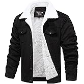 Yoinlia Men's Sherpa Lined Corduroy Jacket Casual Thickened Winter Warm Fleece Jacket Coat