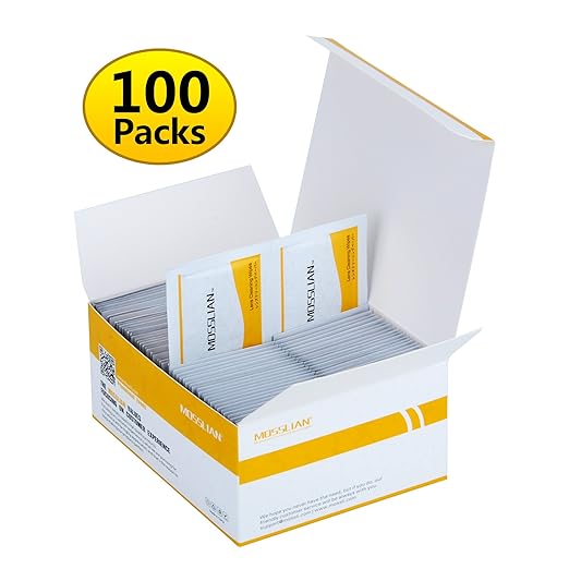 MOSSLIAN Toallitas de Limpieza para gafas, Pantalla de iPhone 6 6s Plus 5s, Samsung Galaxy S7 S6 Edge Note 5, HTC, LG, BlackBerry, Motorola Teléfonos, Tabletas (100 Pequeña)