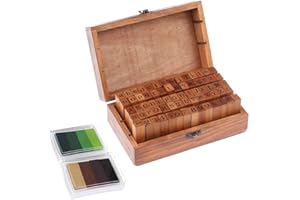 70pcs Letter Stamps, Alphabet Letters Stamps, Alphabet Stamps Vintage Wooden Rubber Letter, Number And Symbol Stamp Set,Woode