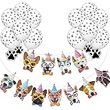 33PCS Dog Banner balloons for Dog Themed Party Decorations, 13pcs Dog Face banner & 20pcs Dog Paw Print Balloons for Dog Pupp