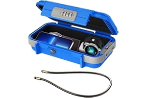 Zjyufy Portable Security Lock Box Travel Safe Box Case 4-Digit Combination Lock Box Small Waterproof Anti-Theft Safe Box with