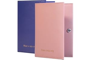 FEILOOM Passport Holder for Travel Passport Wallet Cover Case for Women, Travel Wallet Essentials for Men and Family.Blue & Pink