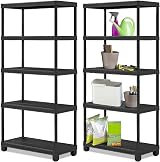 Vivo Technologies 2x 5 Tier Heavy Duty Plastic Shelving Unit Storage Racking view 7