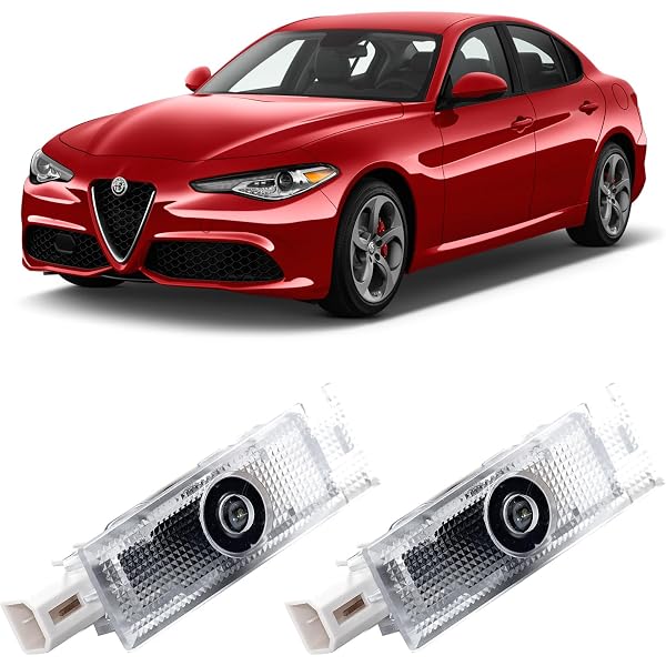 4Pcs Unbranded Car Door Logo Light Laser Projectors For Alfa Romeo Giulia & Giulietta – 6000K White LED