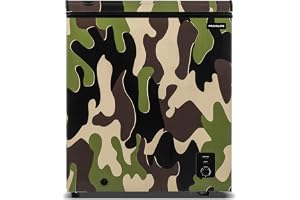 FRIGIDAIRE EFRF516CAMO Chest Deep Freezer- Garage Ready, 5.0 Cu. Ft. Capacity, CAMO-Adjustable Thermostat-Removable Vinyl Coated Wire Basket-Easy Defrost Drain