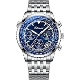 OIDEA Multifunction Watches for Men: Multi Dial Analog Quartz Wrist Watch Waterproof Luminous Calendar Chronograph Business Dress Mens Watches with Stainless Steel Strap