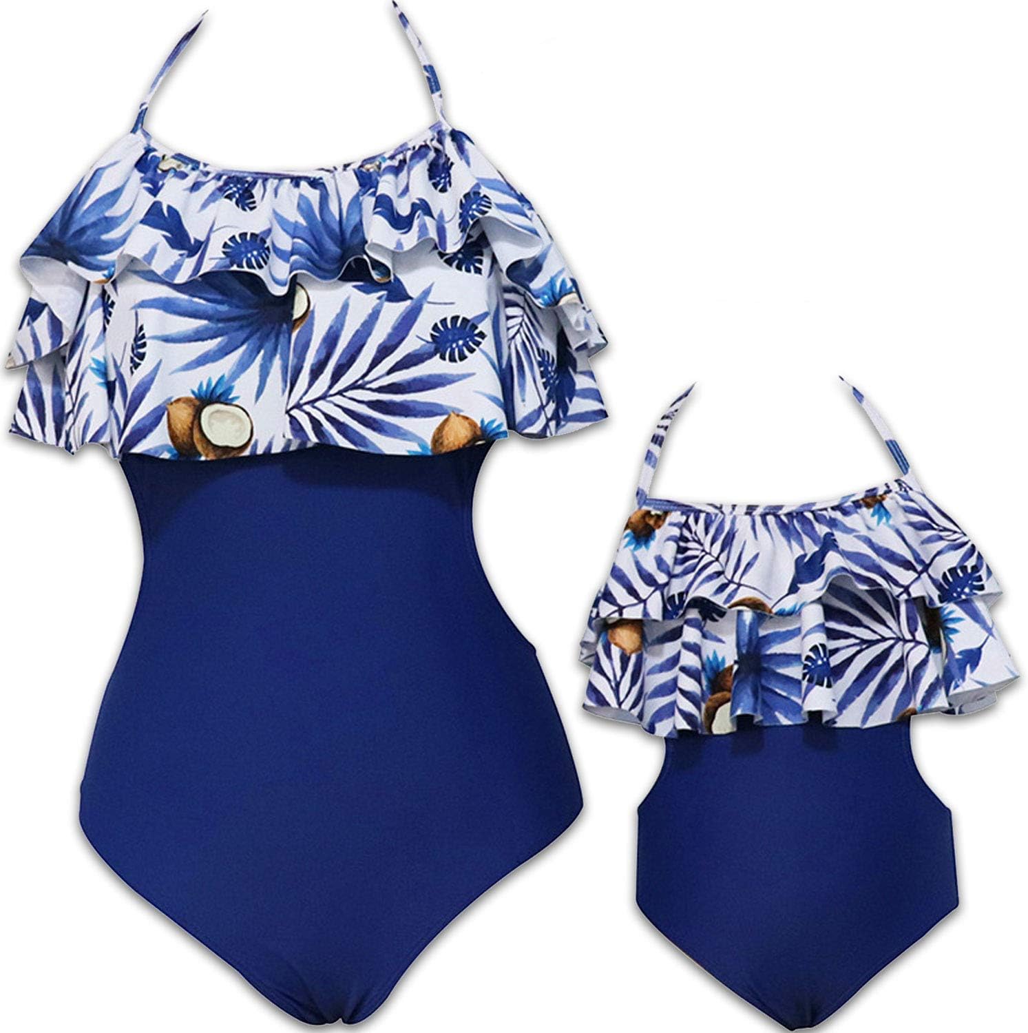 Mommy and Me One Piece Floral Swimsuit Family Matching Swimwear Monokini Bathing Suit Bikini Set