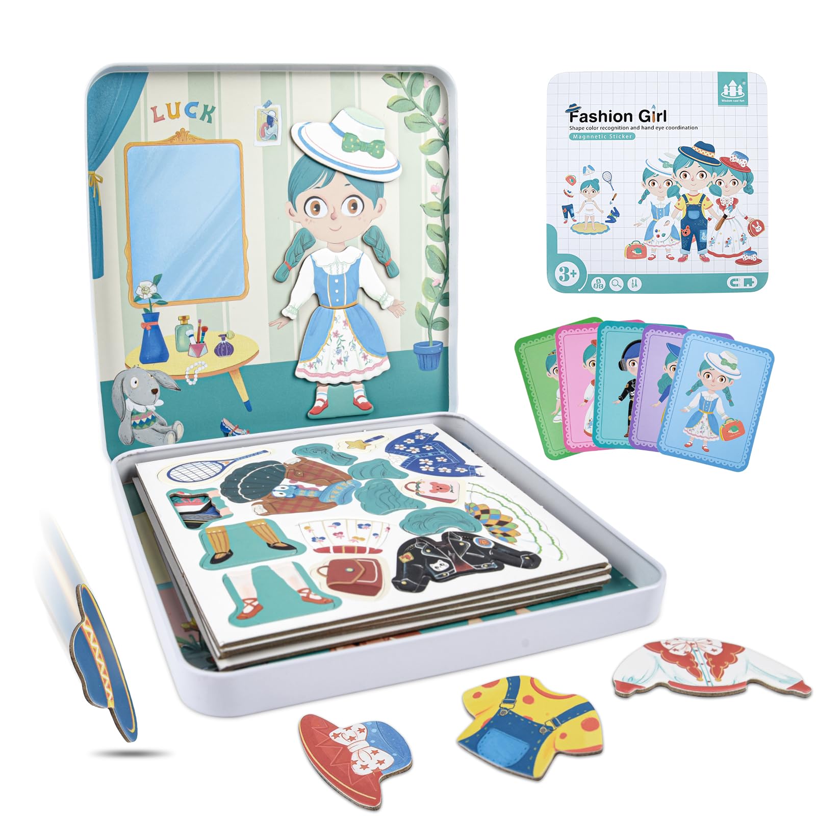 ASTARON Magnetic Animal Puzzles for Toddlers – 62 Pieces, 2 Scenes, Portable Travel Toy, Educational Gift for Kids