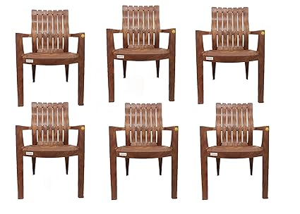 Varmora lumbo Chair (Set of 6) (wallnut Color)