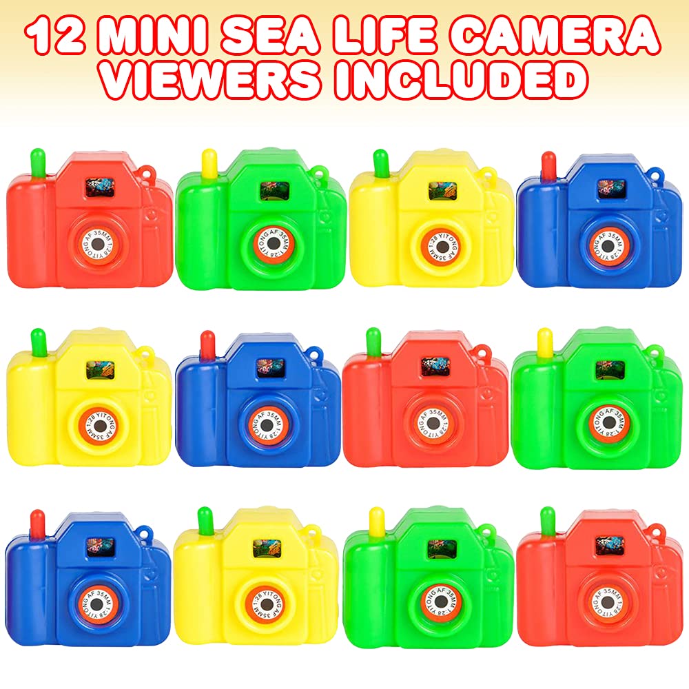 ArtCreativity Mini Plastic Sea Life Camera Viewers, Set of 12, Children’s Pretend Play Prop with Images in Viewfinder, Fun Birthday Party Favors, Goodie Bag Fillers, Holiday Prize for Boys and Girls