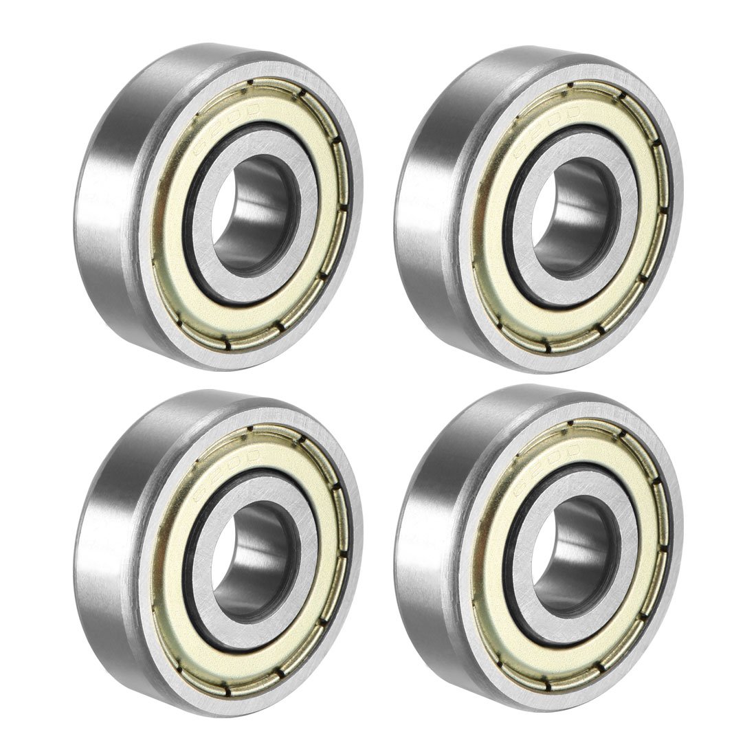 Photo 1 of uxcell 6200ZZ Ball Bearing 10mm x 30mm x 9mm Double Shielded 6200-2Z 80200 Deep Groove Bearings, Carbon Steel (Pack of 4)