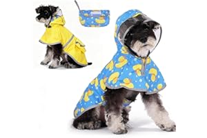 KOOLTAIL Dog Raincoat, Reversible Pet Rain Jacket Clear Hooded Double Layer with Easy Storage Pocket, Adjustable Waterproof&Windproof Reflective Puppy Poncho with Leash Hole for Large Medium Dogs, XL