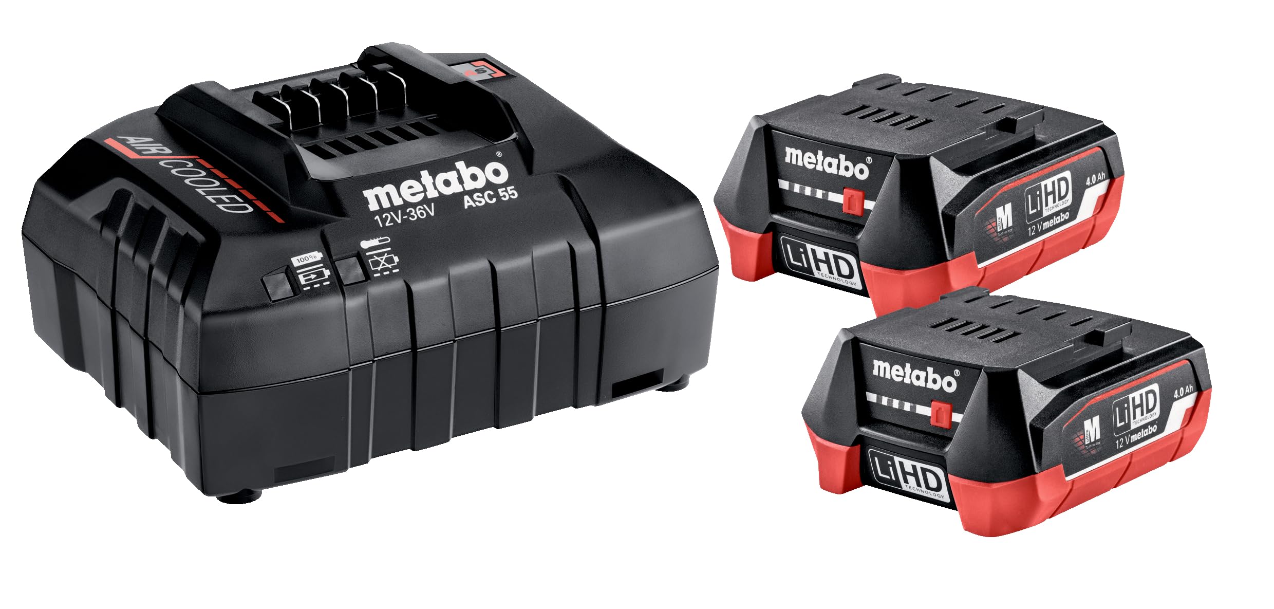 Metabo 685301000 12v Basic Set Inc 2x 4.0Ah LiHD Batteries & ASC 55 Charger