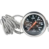 Mechanical Car Water Temp Temperature Gauge Endxedo 2'' inch 52MM Pointer Electrical Water Temperature 12V Temp Gauge Car Meter with Sensor NPT 1/2