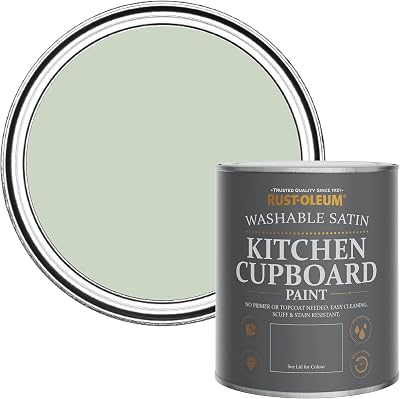 Rust-Oleum Kitchen Cupboard Paint Satin Laurel Green 750ml Melamine Wood
