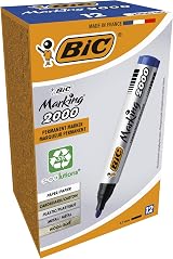 BIC Marking 2000 Permanent Marker Blue Bullet Tip 1.7mm Ref 820914 Pack 12