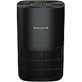 Honeywell Allergen Plus Compact HEPA Small Room Air Purifiers for Home, Up to 530 Ft² Coverage, 3-in-1 Filter, Pet Dander, Smoke & Odor Reducer Air Quality Sensor with Auto Mode, Black, HPA125B