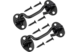 Rainspire (2 Pack) 4 Inch Privacy Hook and Eye Latch for Barn Door, Stainless Steel Gate Latch Barn Door Lock Cabin Hooks for