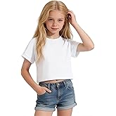 NUMYEAN Girls Crop Tops Short Sleeve T-Shirts for Girl Crew Neck Basic Tee Size 7-14 Years