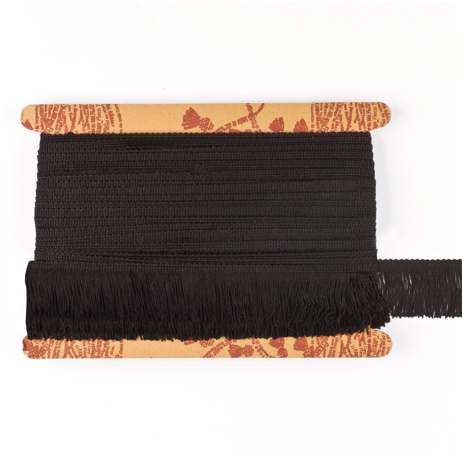 TEXTEX = Cuquillo Fringe for Sewing Flamenco and Sevillana. Composition Rayon 100%. Length of 5 cm. 5m Pieces. (Black)