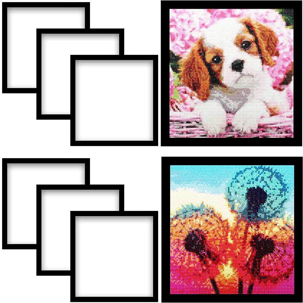 SPOKKI 6 Pack Diamond Painting Frame, Magnetic Frames for 12x12in/30x30cm Diamond Painting Canvas, Diamond Art Frames Diamond Painting Accessories for Wall Window Door Home Decor(25 * 25cm)