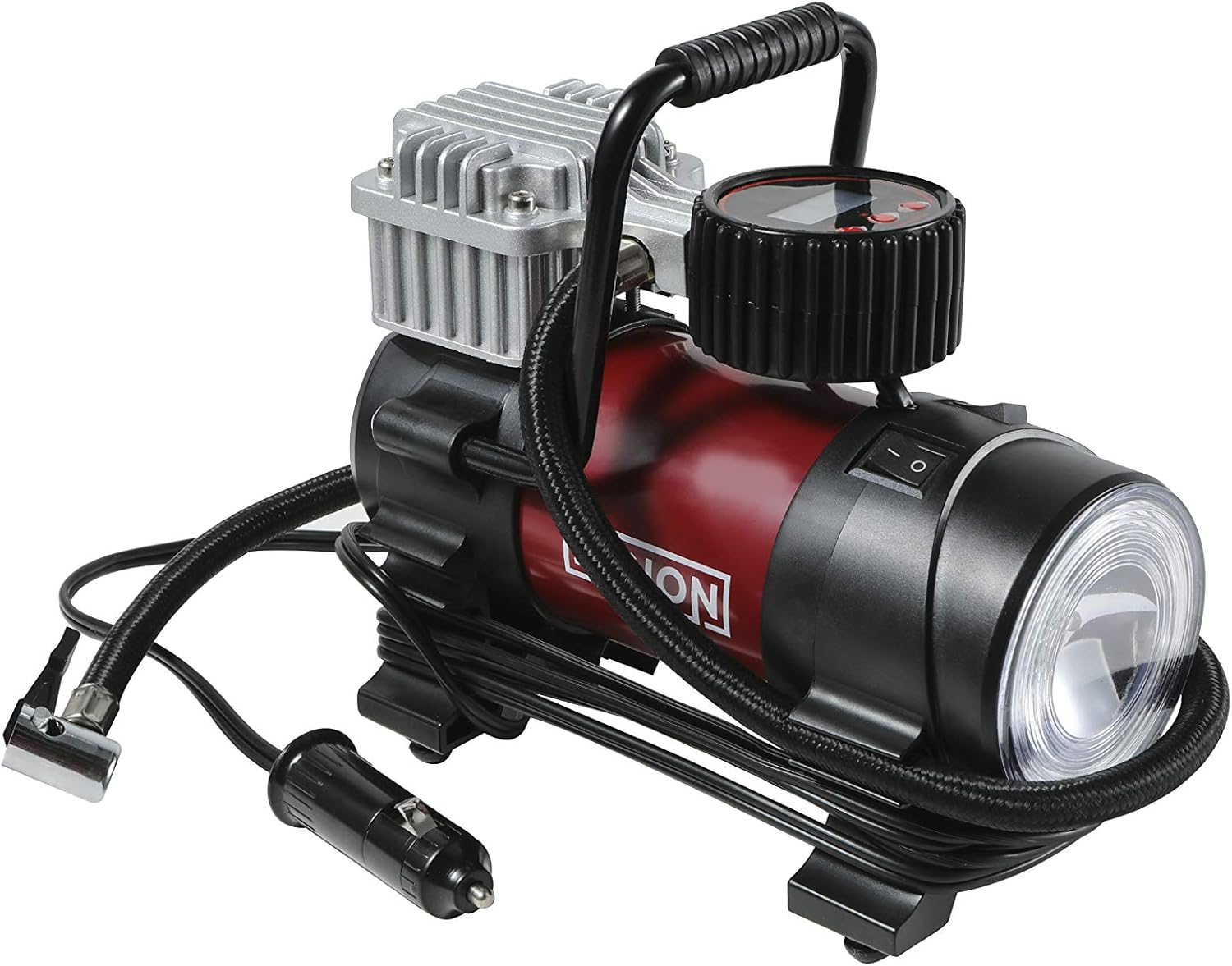 Zidion Air Compressor - Portable Tire Inflator for Cars, Bikes, SUVs, Swimming Pool Accessories, Inflatable Kayaks - Plugs Into 12V Cigarette Lighter Socket - 10ft Power Cord: Home Improvement