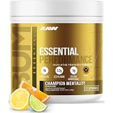 RAW Essential Performance Non-Stim Pre-Workout Powder - Preworkout for Endurance Strength &amp; Focus without Caffeine or Stimulants - Creatine Monohydrate, L-Citrulline &amp; Beta Alanine- Champion Mentality