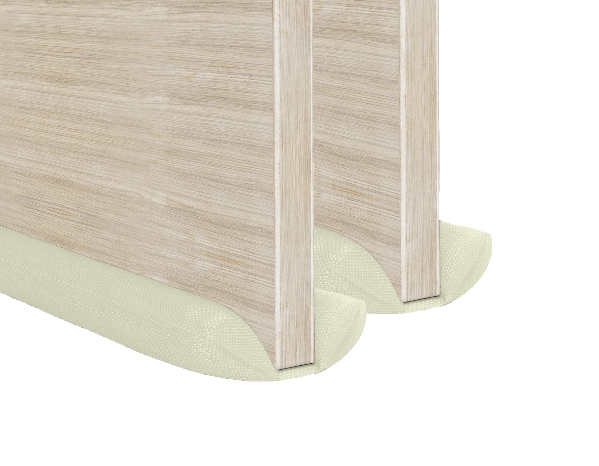 2 x MOXVIO Draft Excluder for Doors, Double Under Door Draught Excluder, 2 Sided Cushion Door Draft Stopper, 70 to 90 cm Cut-to-Size Adjustable Width, Waterproof Snowproof 600D Oxford Fabric (Beige)