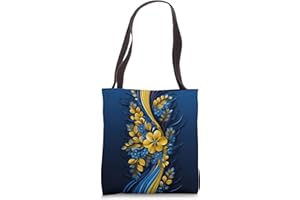 FAMILY HERITAGE GIFTS Ukraine Floral Style Flag - Ukrainian Pride Tote Bag
