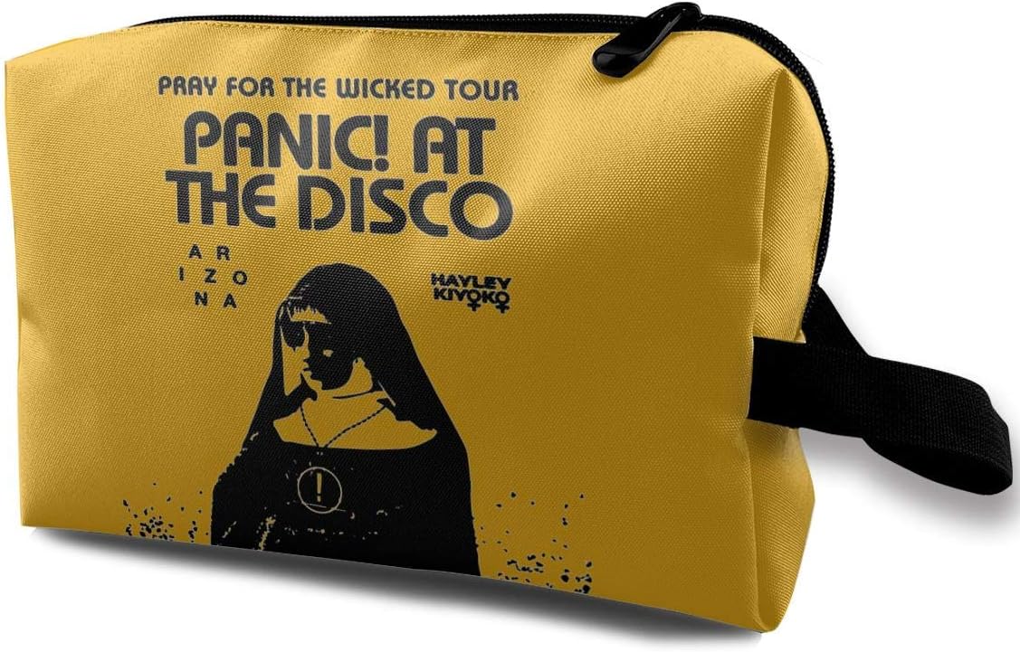 Panic At The Disco Women Girls Travel Cosmetic Bags With Zipper Small Makeup Clutch Pouch Cosmetic And Toiletries Organizer Toiletry Bag