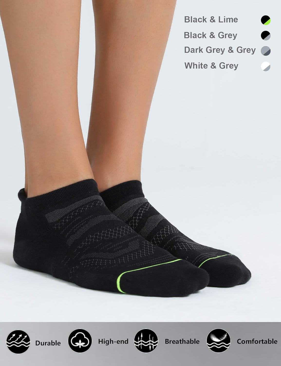 CelerSport 6 Pack Running Ankle Socks for Men and Women with Cushion, Low Cut Athletic Sport Tab Socks: Clothing