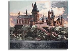 CRAFTHUB Harry Potter Diamond Art – Hogwarts Castle – 5D Diamond Painting Kit & Tools – with Big Trays & Light Pens – Officially Licensed Merchandise – 19.7' x 23.6"