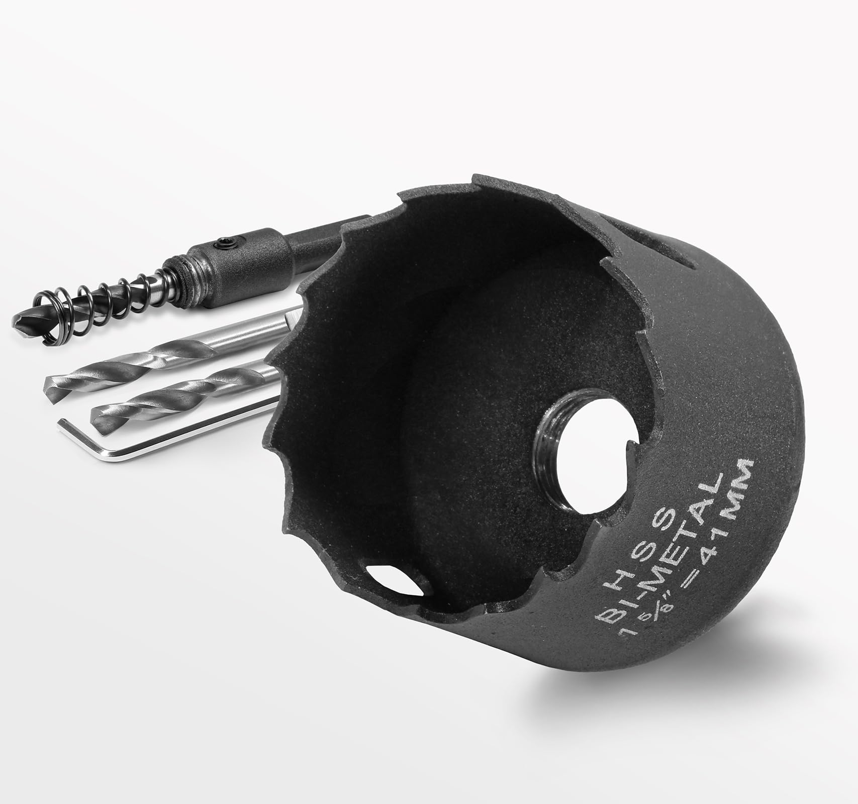 Photo 1 of 1-5/8 Inch Hole Saw with 9.1mm Triangle Shank Arbor, JTemgle Bi-Metal Hole Saw Heavy Duty Hole Cutting Tool for Cornhole Boards, Recessed Lights, Wood, Plastic, Drywall & Soft Metal