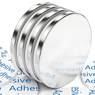 Grtard 4 Pack Neodymium Magnets 30 x 3 mm 8 kg Pull Double-Sided Adh