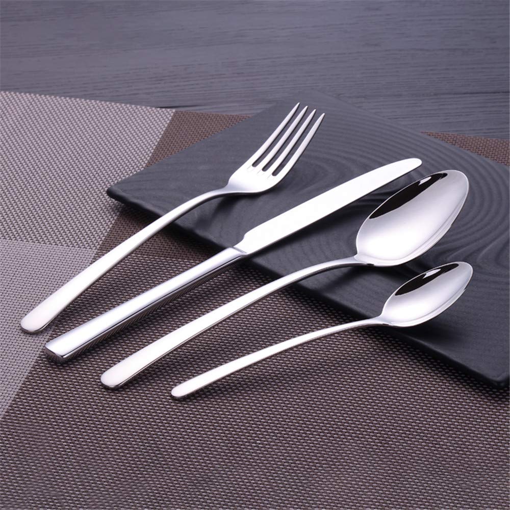 Silver Cutlery Set 18/10 Stainless Steel Flatware Dinner Knife Fork Spoon Set Mirror Polished Dishwasher Safe Picnic Cutlery Set
