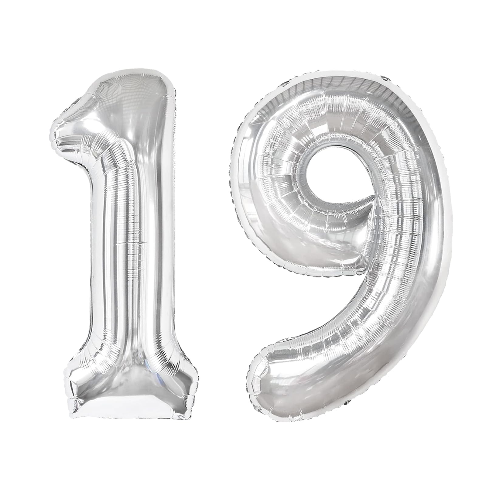 40 Inch Sliver Number 19 Balloon, Giant Number 19 Balloons for 19th Birthday Decorations, Party Supplies for Baby Boy Girl, Sliver Party Decor​​